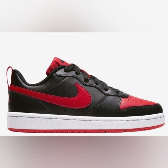Nike Court Borough Low 2 (GS) boys Size 4Y in Black and Red NWT in packaging‎ - Picture 1 of 12